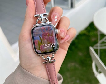 Italian Leather Apple Watch Band – Elegant Women Strap, 38mm-49mm