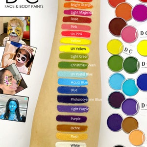 Vibrant Face and Body Paints: Unleash Your Creativity with a Rainbow of Colors! Face and Body Paints with 23 colors! Good coverage paint!