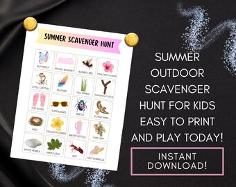 Ultimate Summer Scavenger Hunt for Kids Printable – Outdoor Activity Game – Summer Picnic Fun for Toddlers, Elementary Instant Download PDF