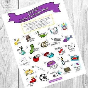 Find Me! Indoor Scavenger Hunt for Kids - Printable Game Sheet