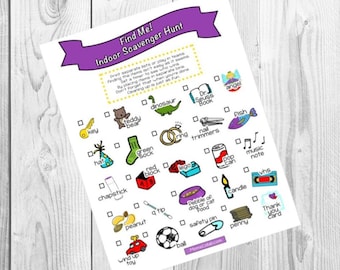 Find Me! Indoor Scavenger Hunt for Kids - Printable Game Sheet
