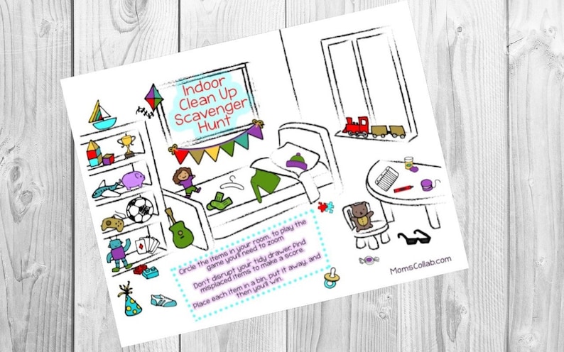 Indoor Scavenger Hunt for Kids 4-Pack Printable image 5