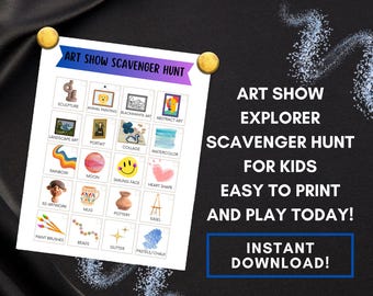 Art Show Scavenger Hunt Printable for Kids – Museum & Gallery Activity – School Art Night Game – Family Art Exhibit – Instant Download PDF