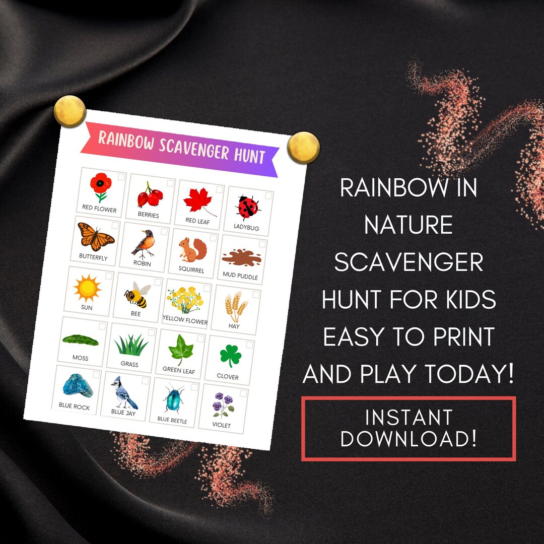 Color Scavenger Hunt for Kids Printable – Rainbow Nature Outdoor ...
