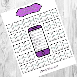 Indoor Selfie Scavenger Hunt for Kids and Tweens - Printable Game Sheet