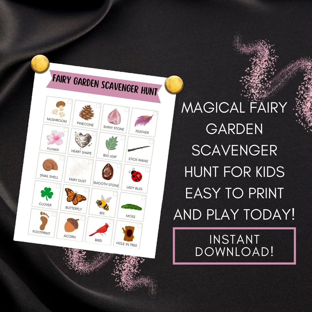 Fairy Garden Scavenger Hunt for Kids Printable – Magical Nature ...