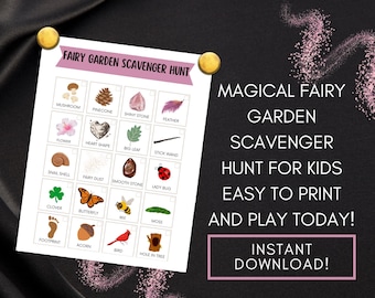 Fairy Garden Scavenger Hunt for Kids Printable – Magical Nature Activity – Outdoor Fairy-Themed Game for Toddlers – Instant Download