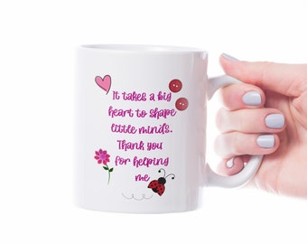 TEACHER MUG - Big Heart, Teacher Gifts Mug, Teacher Gift UK. Leaving gift for teachers, funny teacher mug