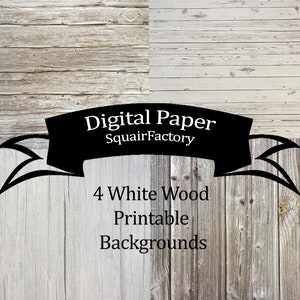WOOD DIGITAL PAPER Pack. White Wood, digital backdrop. Scrapbook art digital printable background Instant Download