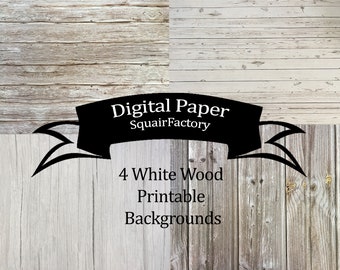 WOOD DIGITAL PAPER Pack. White Wood, digital backdrop. Scrapbook art digital printable background Instant Download