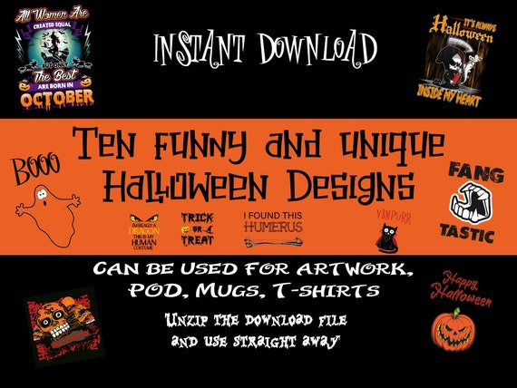 Halloween T-Shirt Design Bundle - Buy t-shirt designs, halloween t