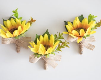 Buttonhole, boutonniere, sunflowers buttonhole, sunflower boutonniere, artificial buttonhole, boho wedding,artificial boutonniere