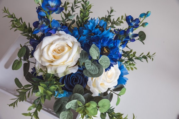 Bouquet of Roses with Cornflowers Bouquet of Roses with Cornflowers
