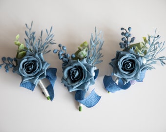 Dark blue buttonhole for man, dark blue buttonhole, artificial buttonhole, rustic buttonhole, boho wedding, artificial boutonniere