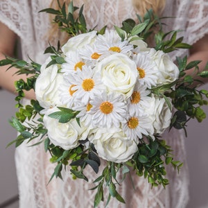 Daisies bouquet,artificial daisies bouquet, daisy bridal boquet,artificial wedding flowers,daisy bridal bouquet, home decor