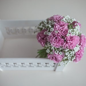 Pink carnation bouquet, pink wedding bouquet, pink flowers bouquet, spring wedding bouquet, artificial pink flowers, pink bridal bouquet image 2