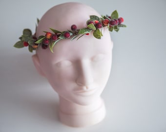 Delicate head crown, flower crown, festival headband, country flower crown, boho flower crown, rustic crown, Christmas flower crown