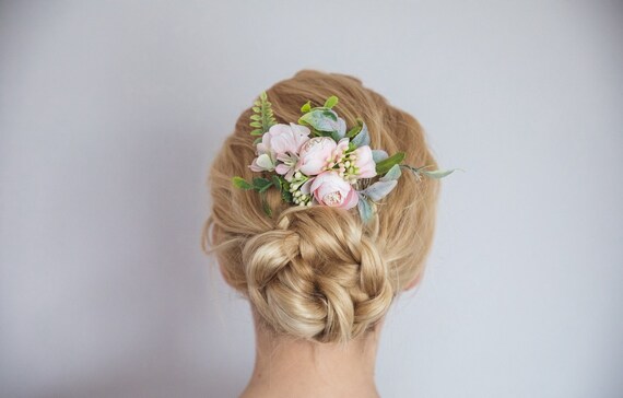 Delicate Bridal Flower Hair Comb, Bridal Floral Hair Comb  display picture 2
