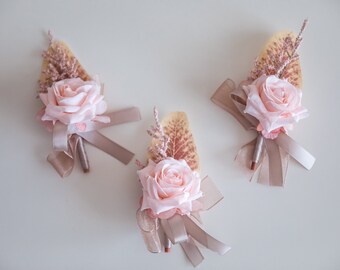 Pink buttonhole, pink boutonniere, buttonhole for man, wedding buttonhole, boho wedding, rustic buttonhole, groom pin, rose buttonhole