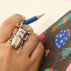 Stag Beetle Ring - Adjustable