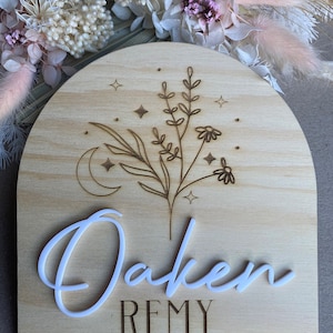 Floral Arch Name Announcement Plaque