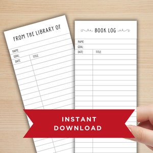 Reading Log Bookmark Printable, Reading Tracker Bookmark, Vintage Library Card Bookmark, Book Tracker, Reading Log