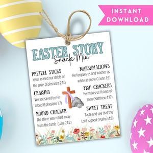 Easter Story Snack Mix Tag for Sunday School