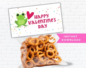 Dinosaur Valentine Treat Bag Topper, Printable Cookie Bag Topper ...
