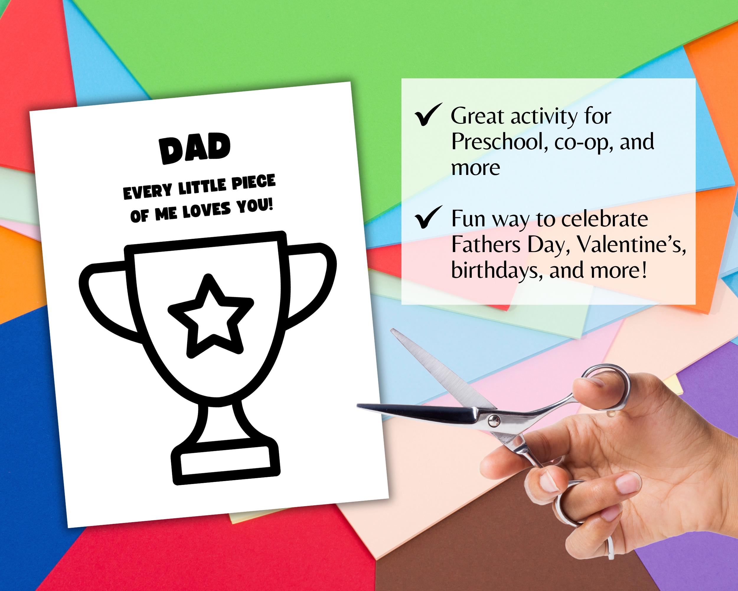 Fathers Day Craft for Preschoolers, Torn Paper Dad Printable, Preschool ...
