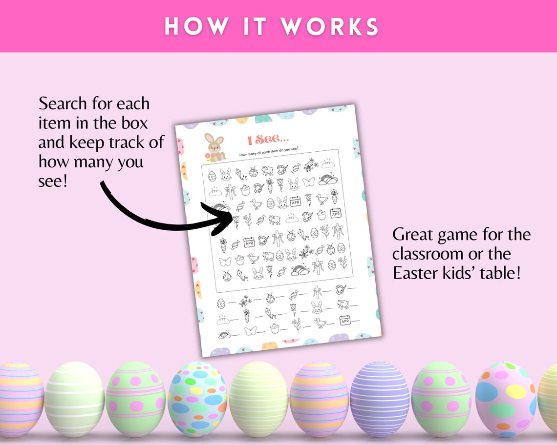Easter Games for Kids, Hidden Pictures Easter Game, Easter I See Game ...