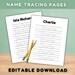 Name Tracing Template Editable, Trace Name Handwriting Practice, Name ...