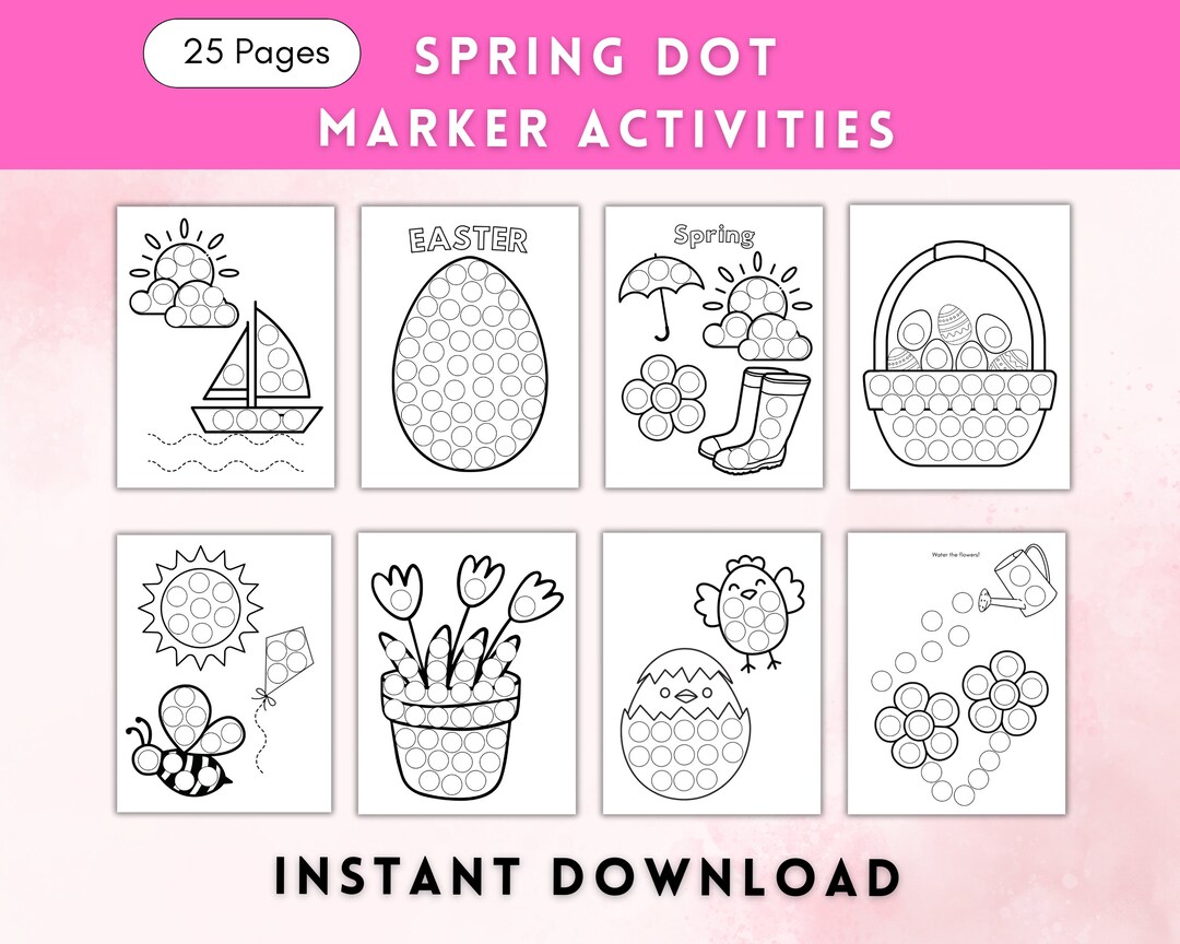 Spring Dot Marker Activities, Dot Marker Coloring Sheets, Easter ...