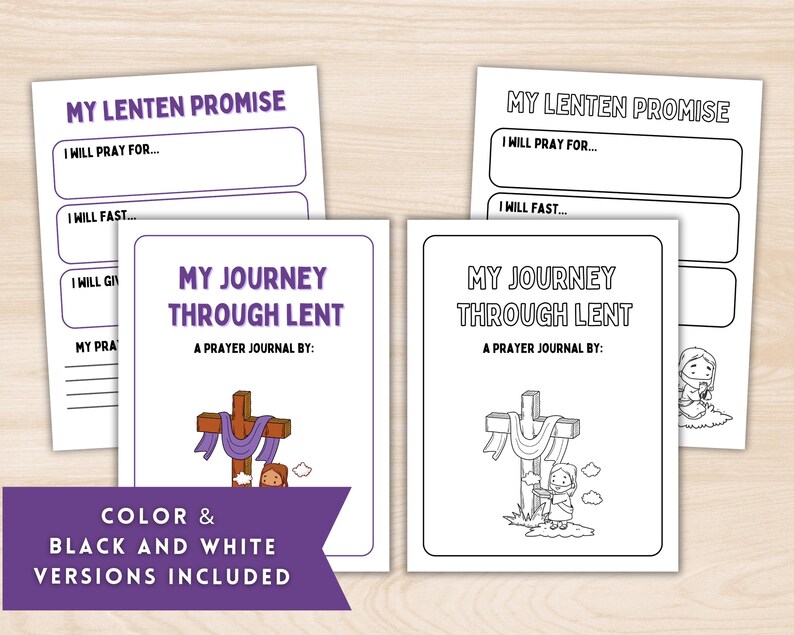 Lenten Prayer Journal for Kids, Lent Coloring Pages, Sunday School ...