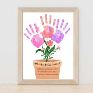 Mother's Day Spanish Handprint, Dia de las Madres Regalo Para Mama, Mother's Day Handprint Sign, Handprint Art, Mothers Day Gift Spanish