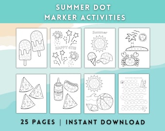 Summer Dot Marker Activities, Dot Marker Coloring Sheets, Dot Marker Coloring Pages, Printable Dot Marker Pages for Kids
