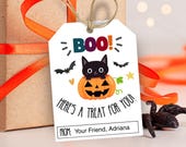 Editable Halloween Gift Tags, Halloween Class Gift, Boo Basket Tag, Halloween Treat Tag, Trick or Treat Favor Tag