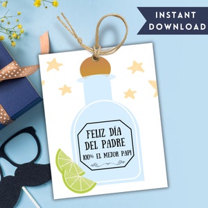 Father's Day Gift Tag Spanish, Feliz Dia del Padre Printable Tag, Father's Day Printable Tag, Tarjeta de Feliz Dia Del Padre Papi