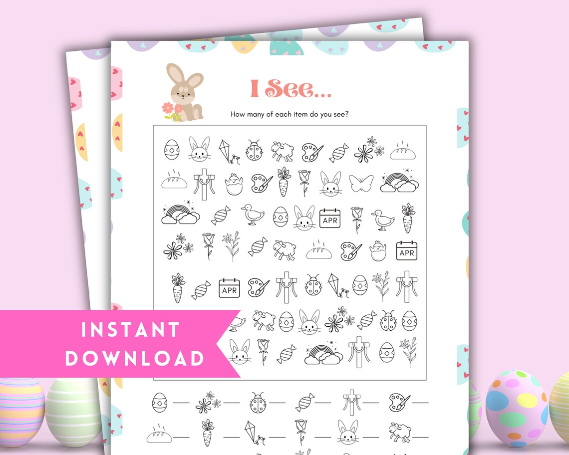Easter Games for Kids, Hidden Pictures Easter Game, Easter I See Game ...
