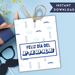 Father's Day Gift Tag Spanish, Feliz Dia del Padre Printable Tag, Father's Day Printable Tag, Tarjeta de Feliz Dia Del Padre Papi