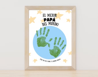 Father&#39;s Day Spanish Handprint, Dia del Padre Regalo Para Papa, Father&#39;s Day Handprint Sign, Handprint Art, Fathers Day Gift Spanish
