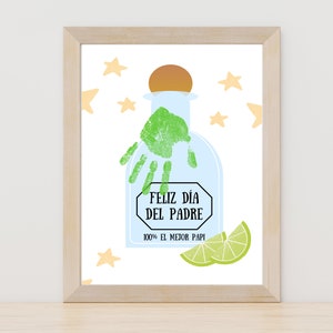 Father's Day Spanish Handprint, Tarjeta de Feliz Dia del Padre Papi, Father's Day Handprint Sign, Handprint Art, Fathers Day Gift Spanish