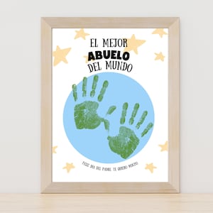 Vaderdag Spaanse handafdruk voor opa, Dia del Padre Regalo Para Abuelo, Vaderdag handafdrukteken, Vaderdagcadeau Spaans