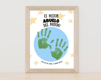 Father&#39;s Day Spanish Handprint for Grandpa, Dia del Padre Regalo Para Abuelo, Father&#39;s Day Handprint Sign, Fathers Day Gift Spanish