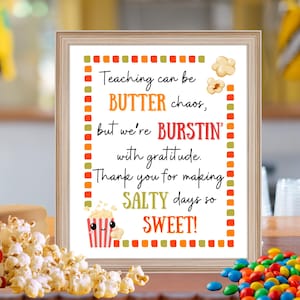 Teacher Appreciation Popcorn Bar, Teacher Appreciation Popcorn Sign ...