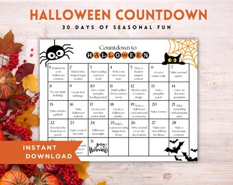 Halloween Countdown, Halloween Advent Calendar, Kids Advent Calendar, Spooky Season Activities, Halloween Bucket List