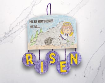 Easter Story Coloring Pages, Sunday School Craft for Kids, Holy Week Printable, Bible Verse Scripture Activity