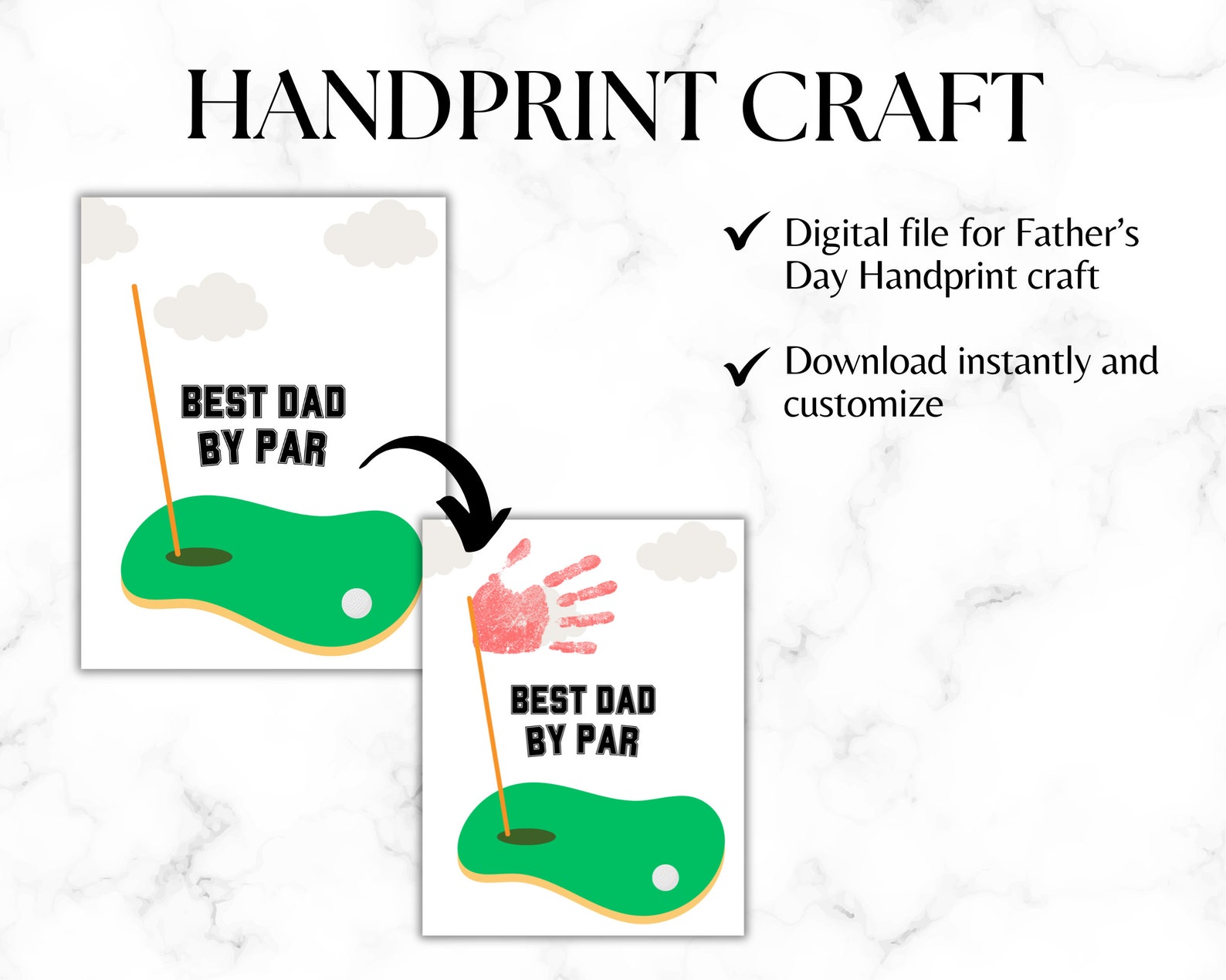 Best Dad by Par, Father's Day Handprint Sign, Handprint Art, Fathers ...
