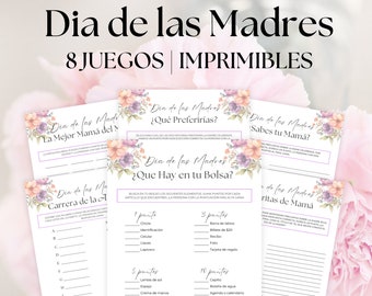 Dia de la Madre Games, Juegos para dia de las madres, Actividades en Español, Mothers Day Games Spanish, Mothers Day Adult Games