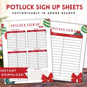 Redigerbara anmälningsblad för julknytkalas, anmälningsmall för julknytkalas för högtidsfest, julmiddag eller Friendsmas