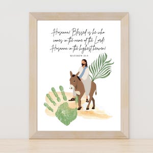 Palm Sunday Handprint, Holy Week Printable Handprint Craft, Sunday School Palm Sunday Craft, Christian Preschool Handprint Art